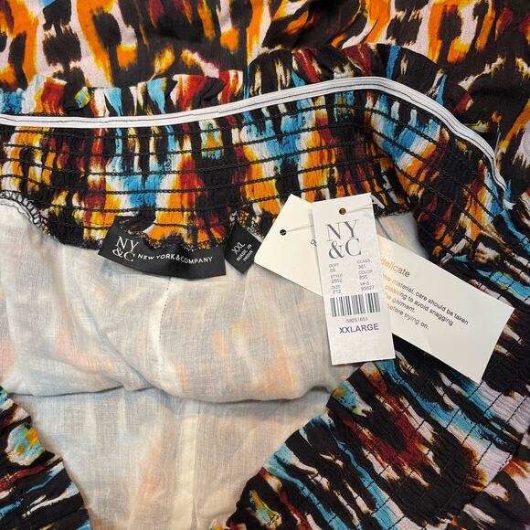 NWT NY&C Shorts Pull On Boho Festival Eclectic Maximalist Vacation Statement XXL - Picture 2 of 4